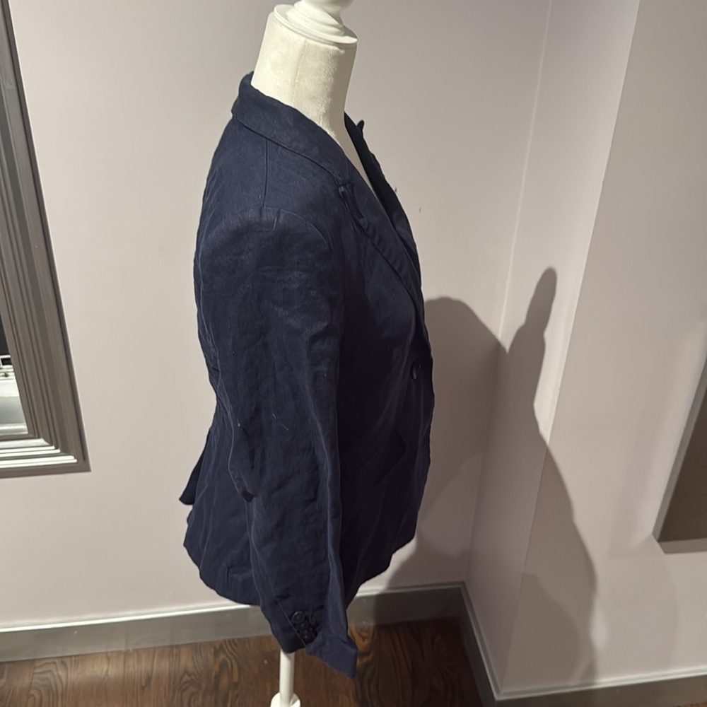 H&M Dark Blue blazer  with White Polka Dot Lining size 10 - Picture 3 of 4
